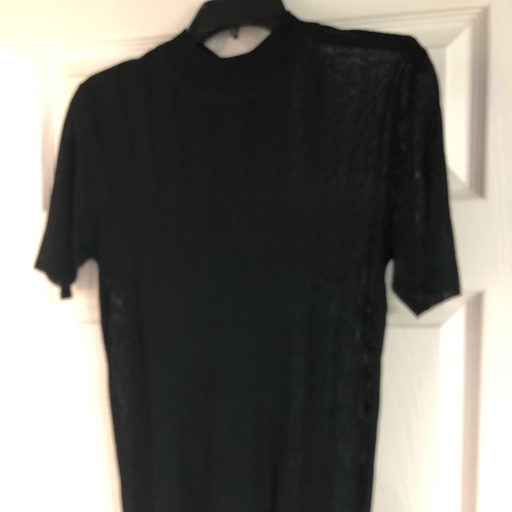 Isda & Company vintage sheer black mock turtleneck